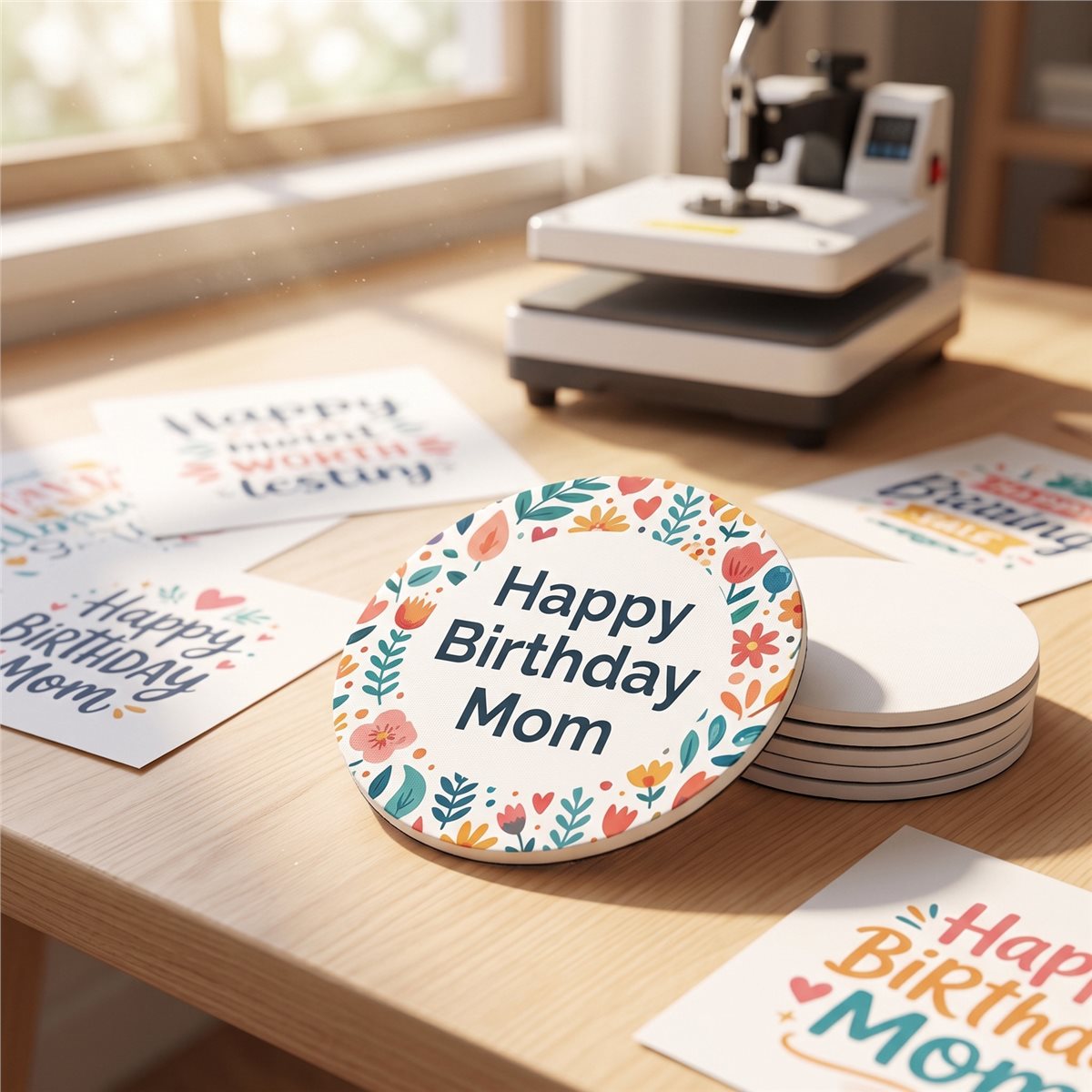Coaster Sublimation Blank - 【ABFS】80 sottobicchieri rotondi in gomma per