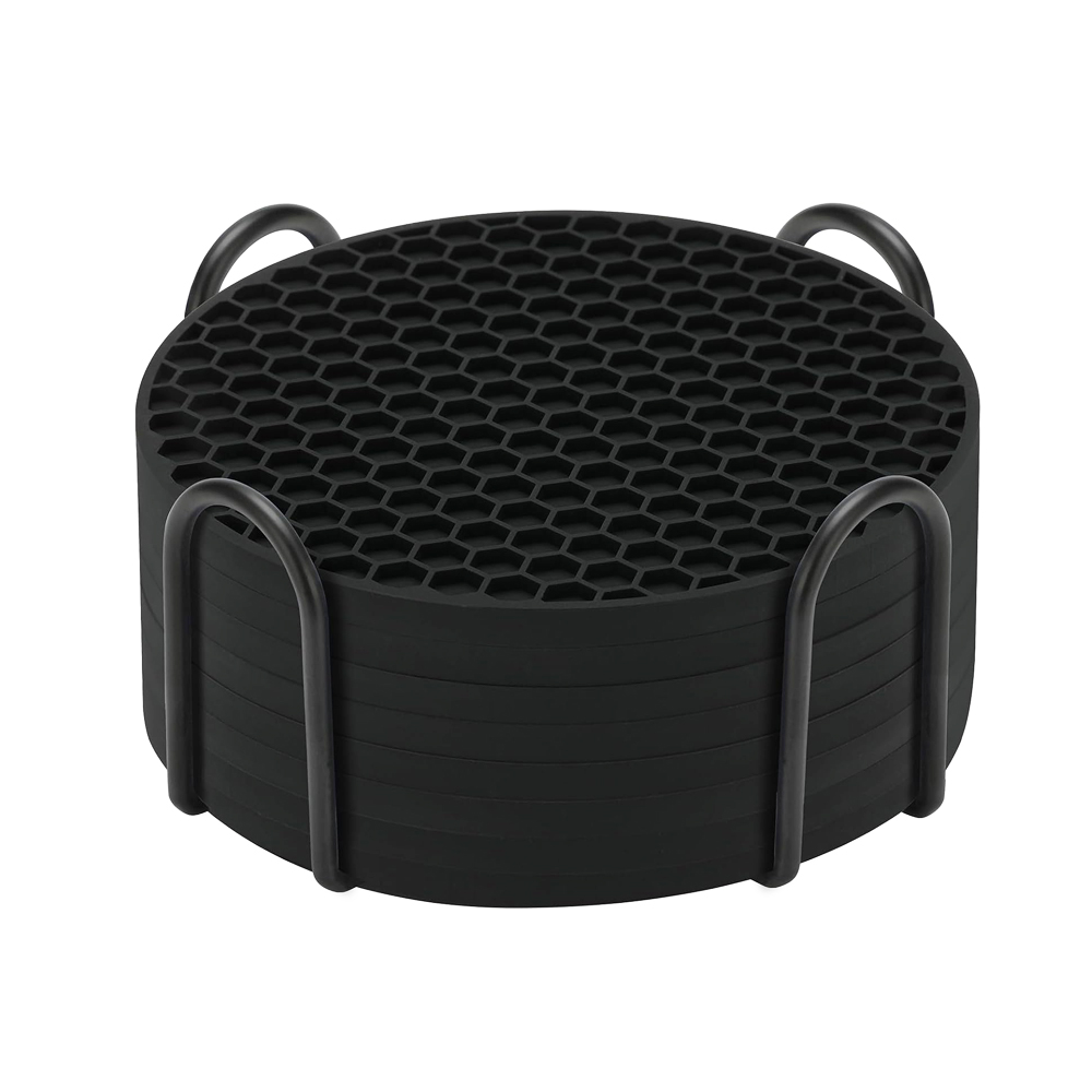 Coaster Sublimation Blank - Set sottobicchieri in silicone con supporto