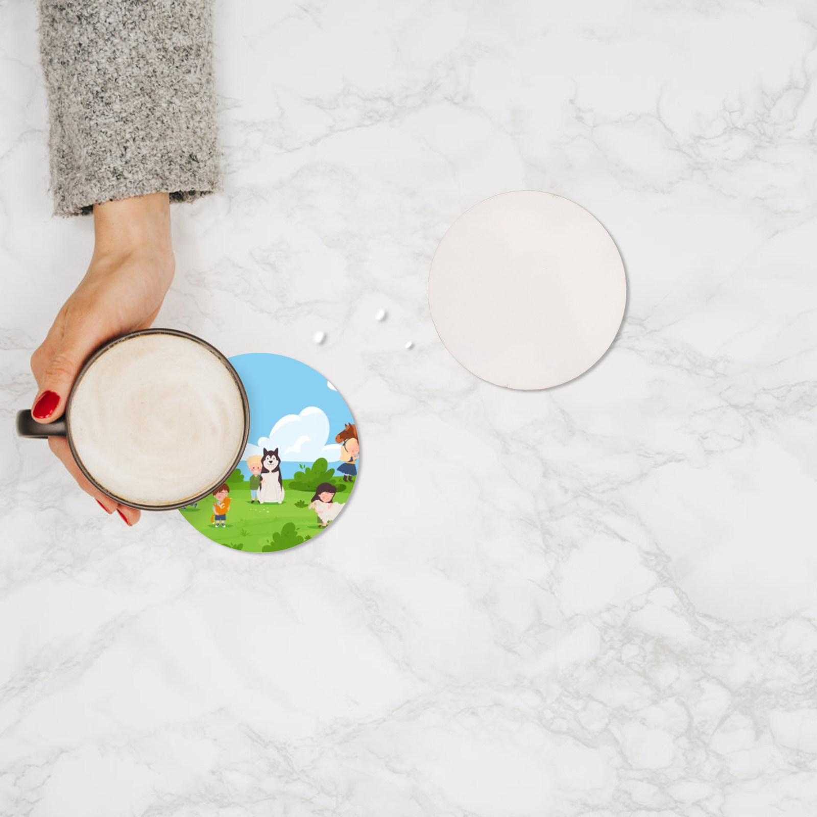 Coaster Sublimation Blank - Sottobicchieri in legno per sublimazione, 10